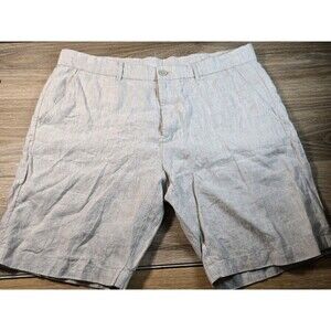 Porter & Ash 100% Linen Men Shorts 36 Khaki  beige Casual lightweight summer